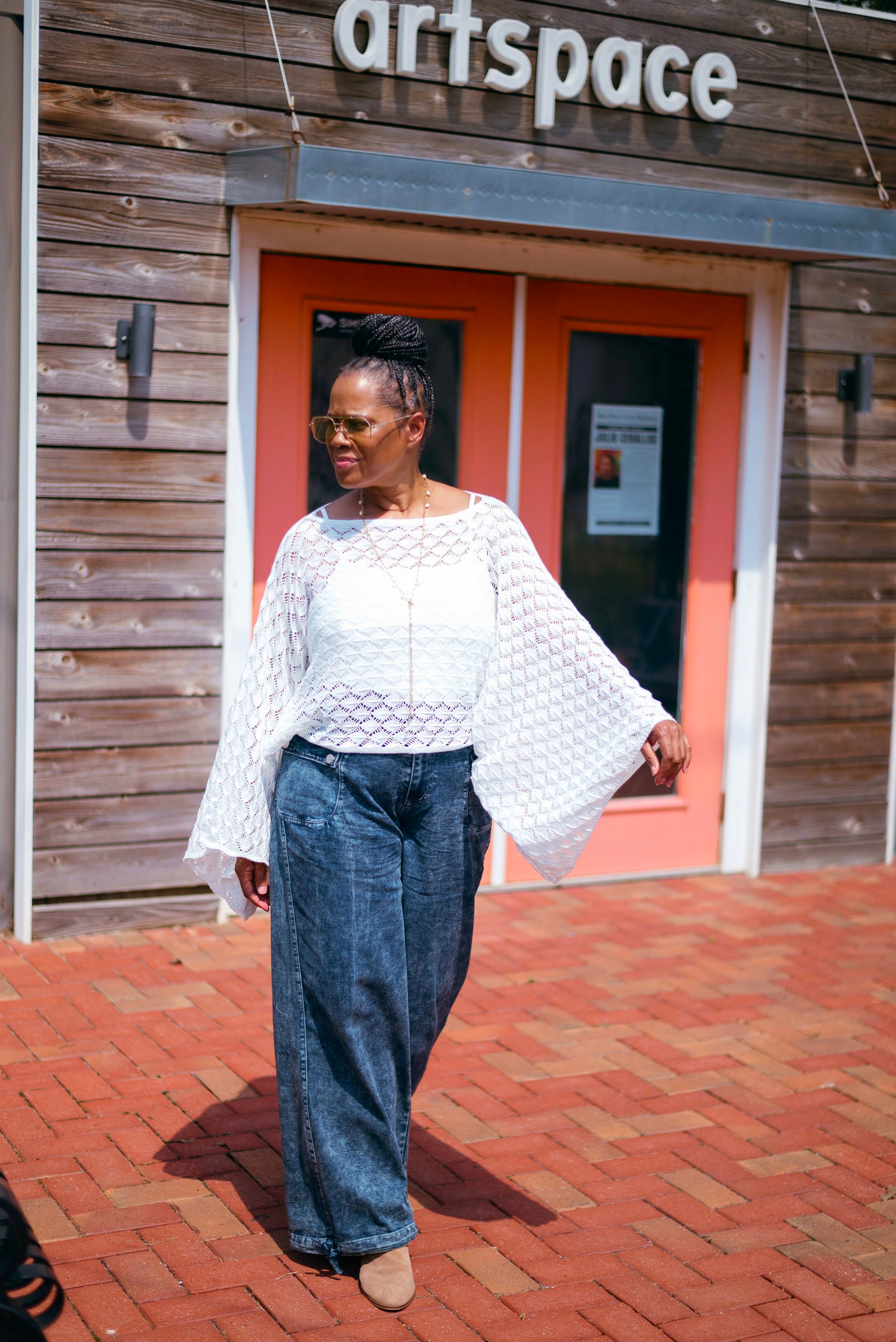 CINCH HEM WIDE LEG JEANS
