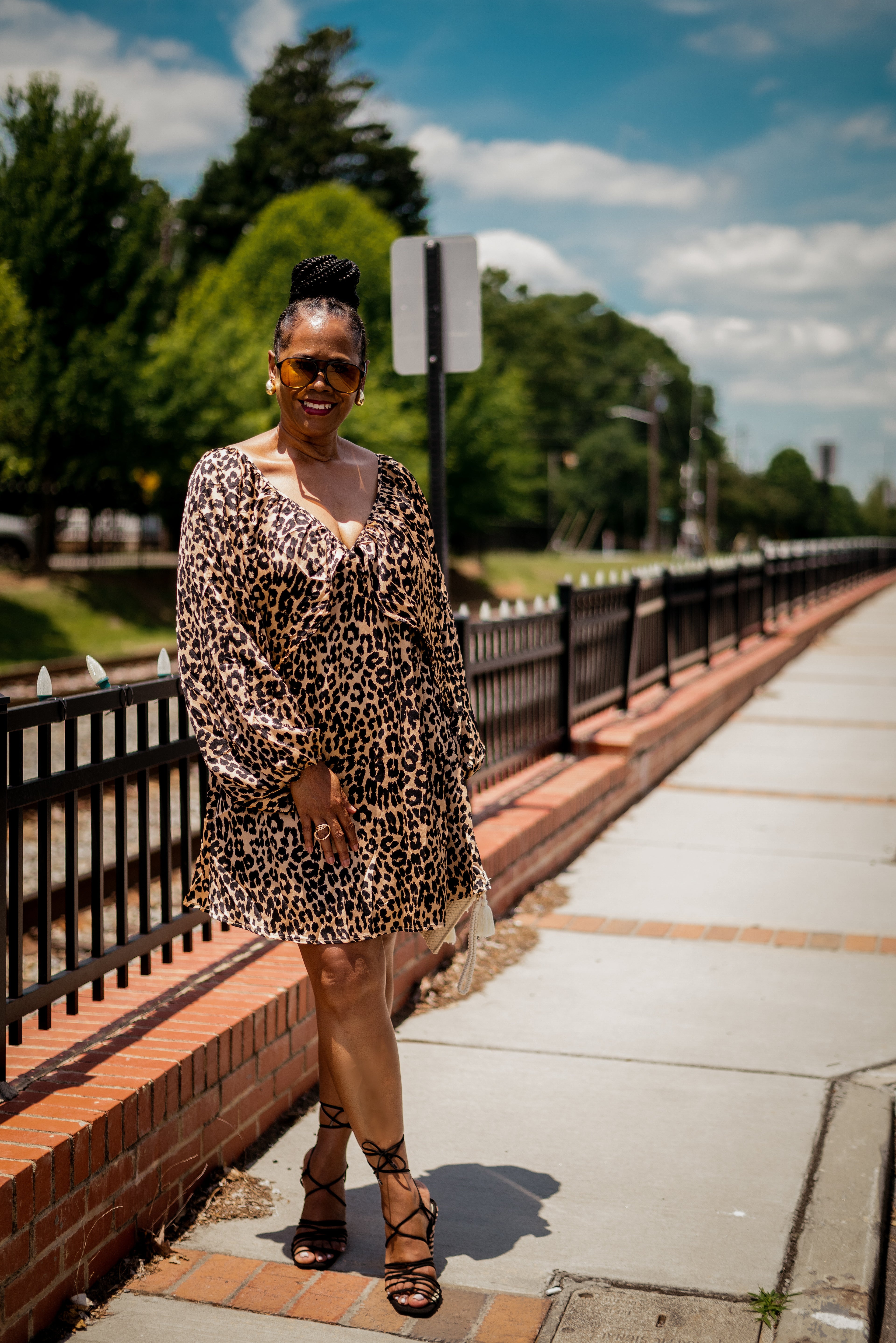 Best Seller! Shirred Satin Mini Dress | Leopard Print