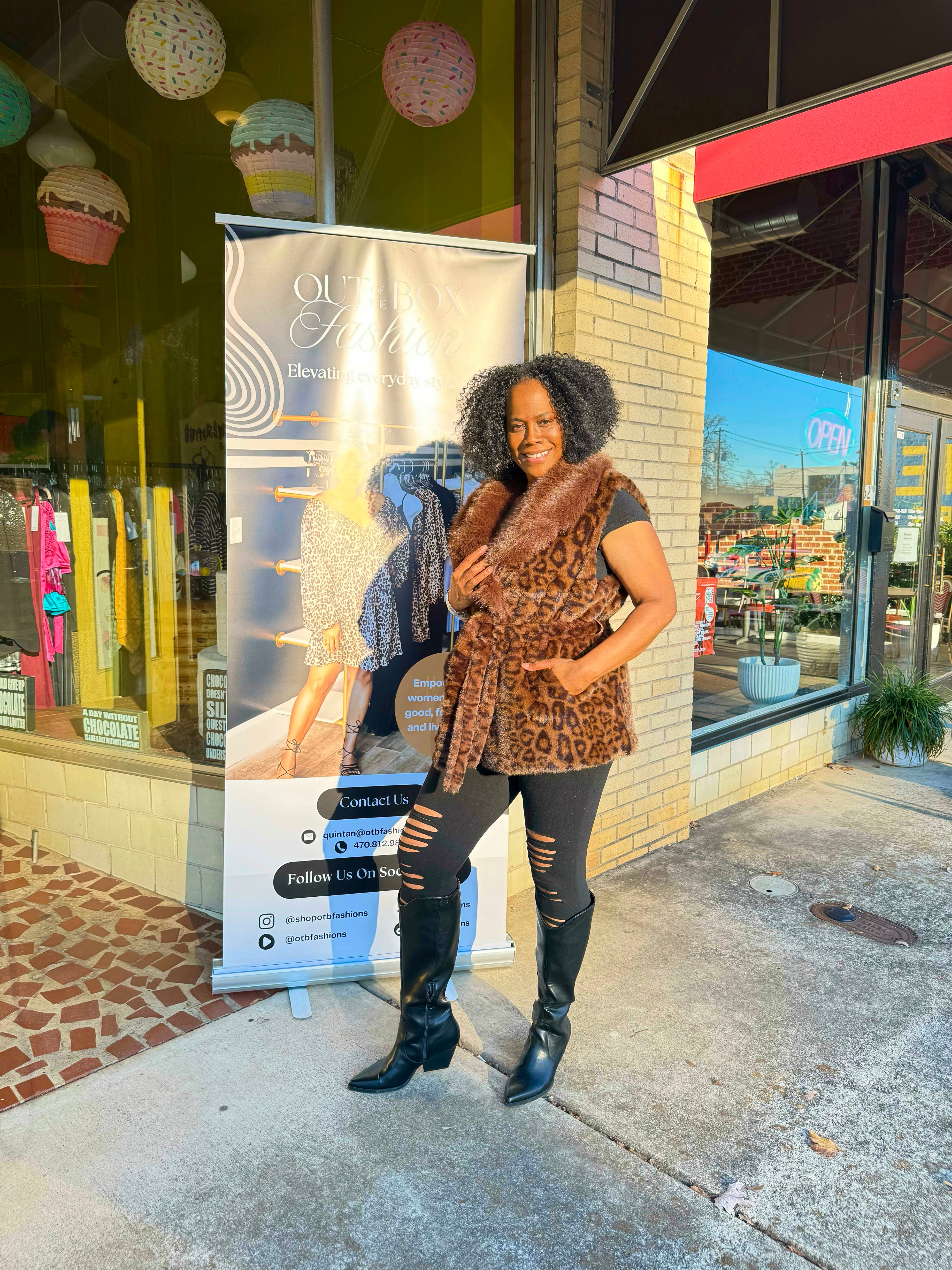 Fur Animal Print Vest