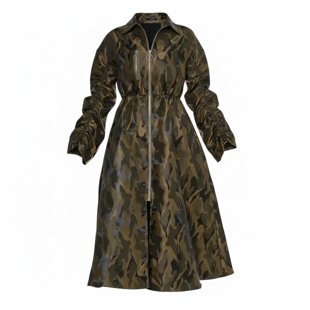 Camo Zipper Coat