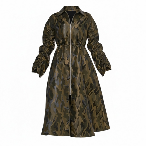Camo Zipper Coat