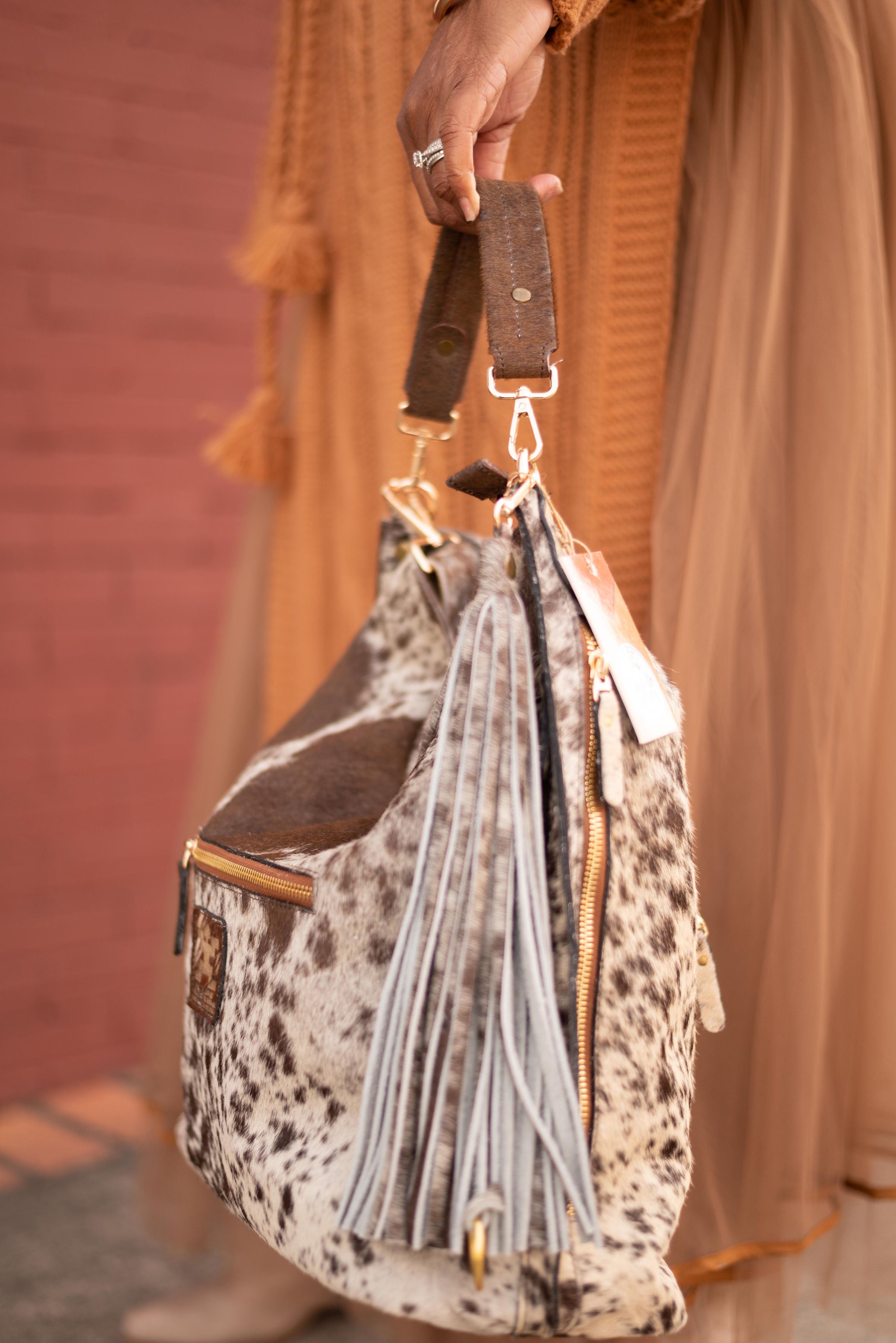 Moniquita Medium Handbag Crossbody-Spotted Brown