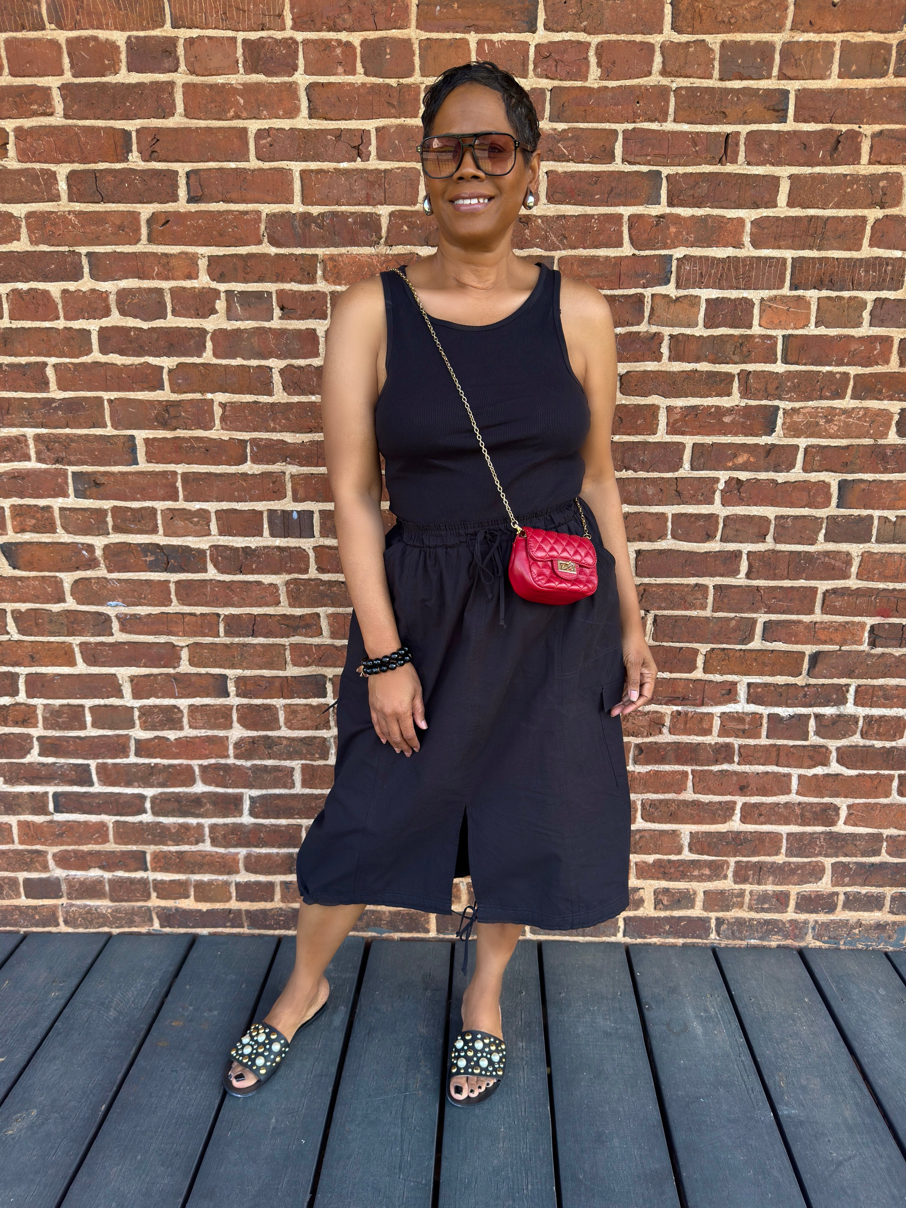 Cargo Luxe Sleeveless Midi Dress