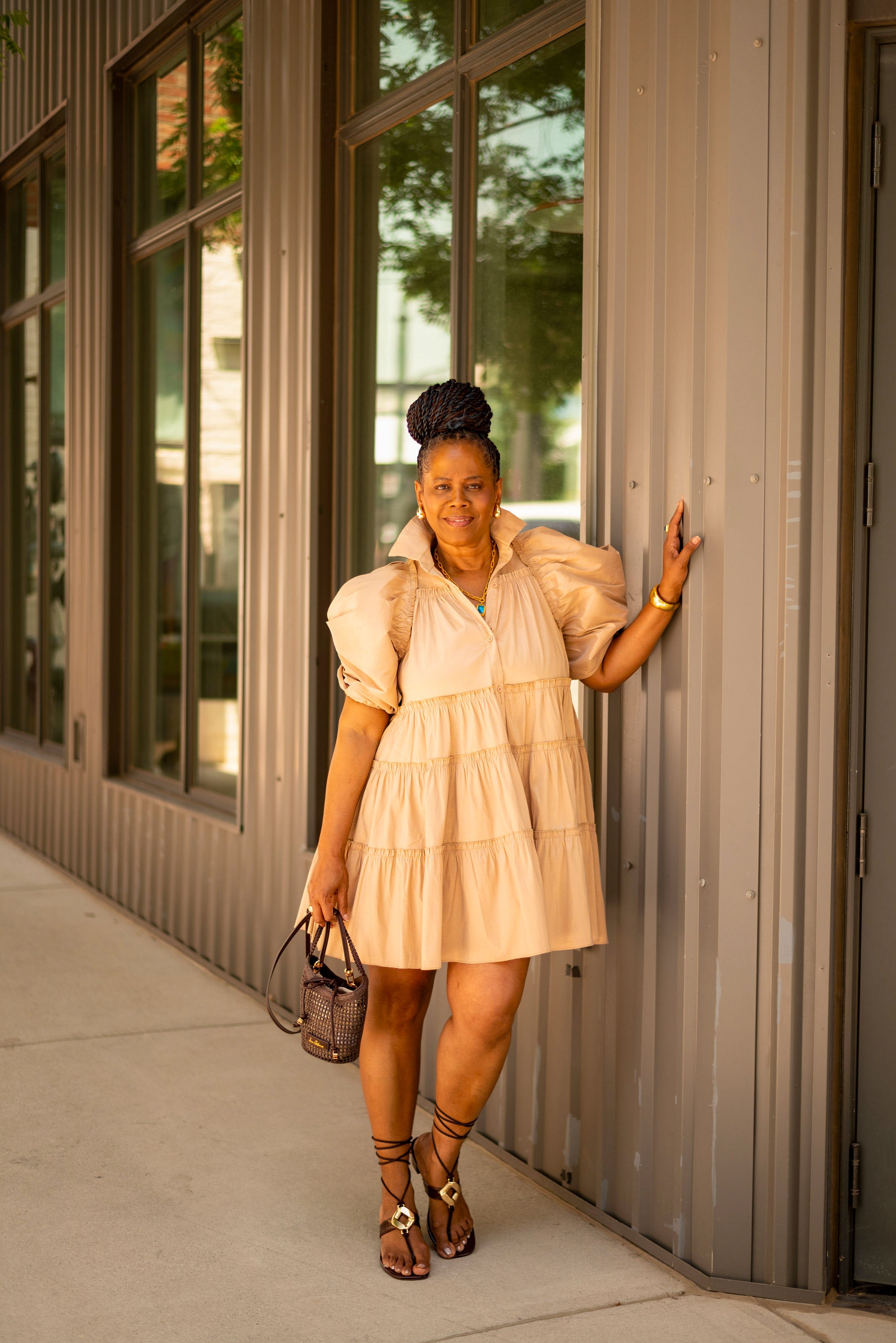 Balloon Sleeve Babydoll Dress
