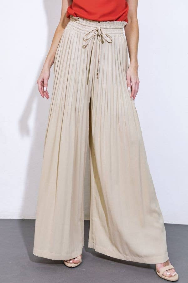 Pleat Me Please Pants -Taupe