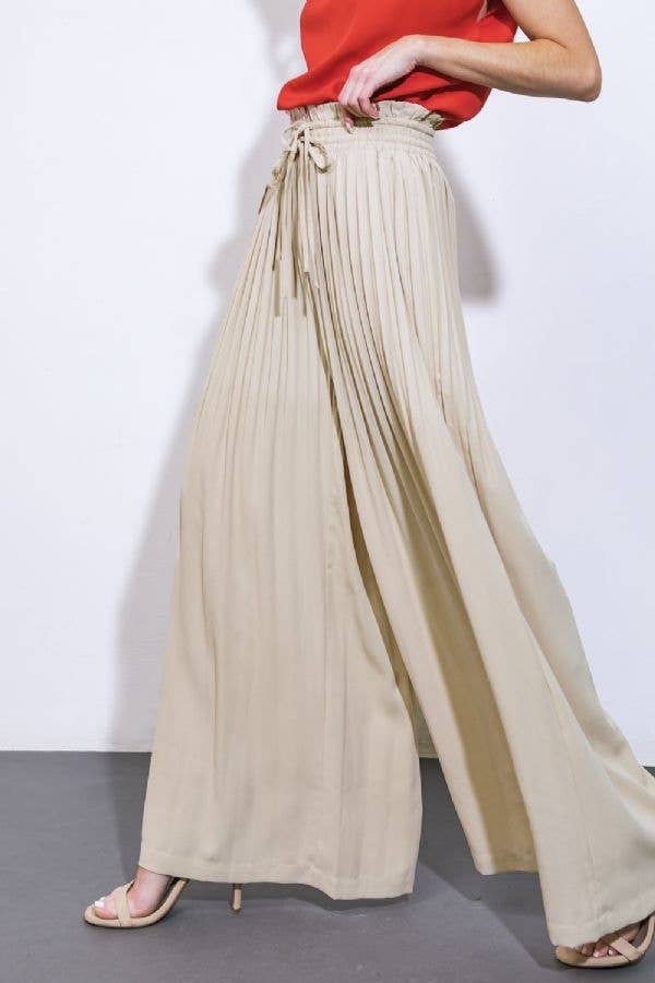 Pleat Me Please Pants -Taupe