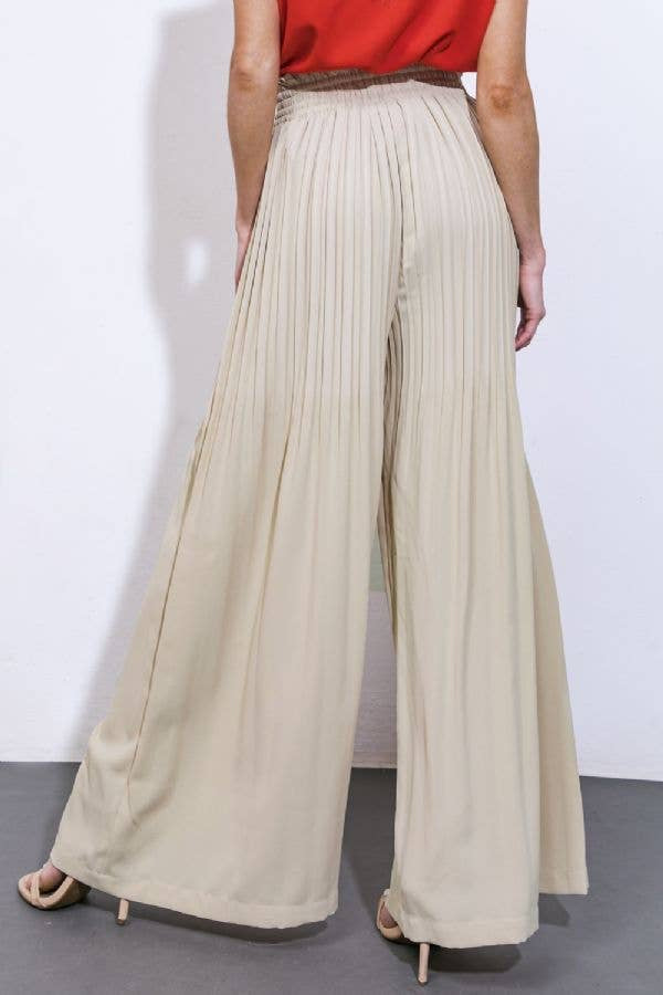 Pleat Me Please Pants -Taupe