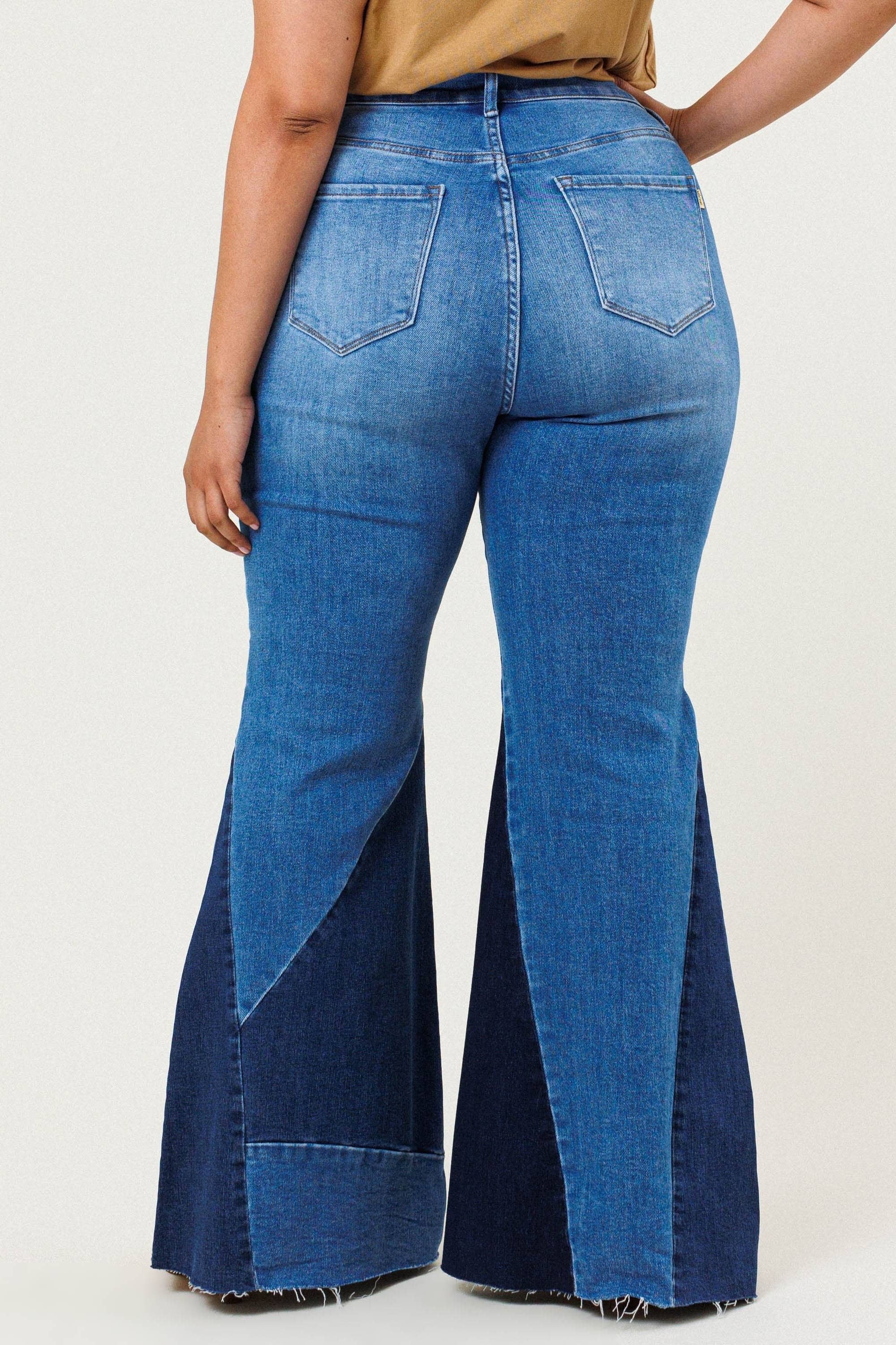 Color Block Flare Jeans