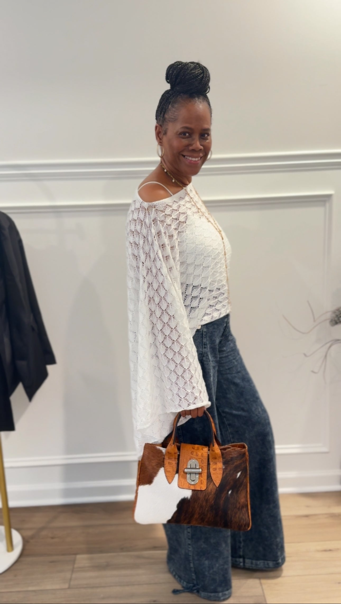 FREE SPIRIT BELL SLEEVE TOP: WHITE / OS