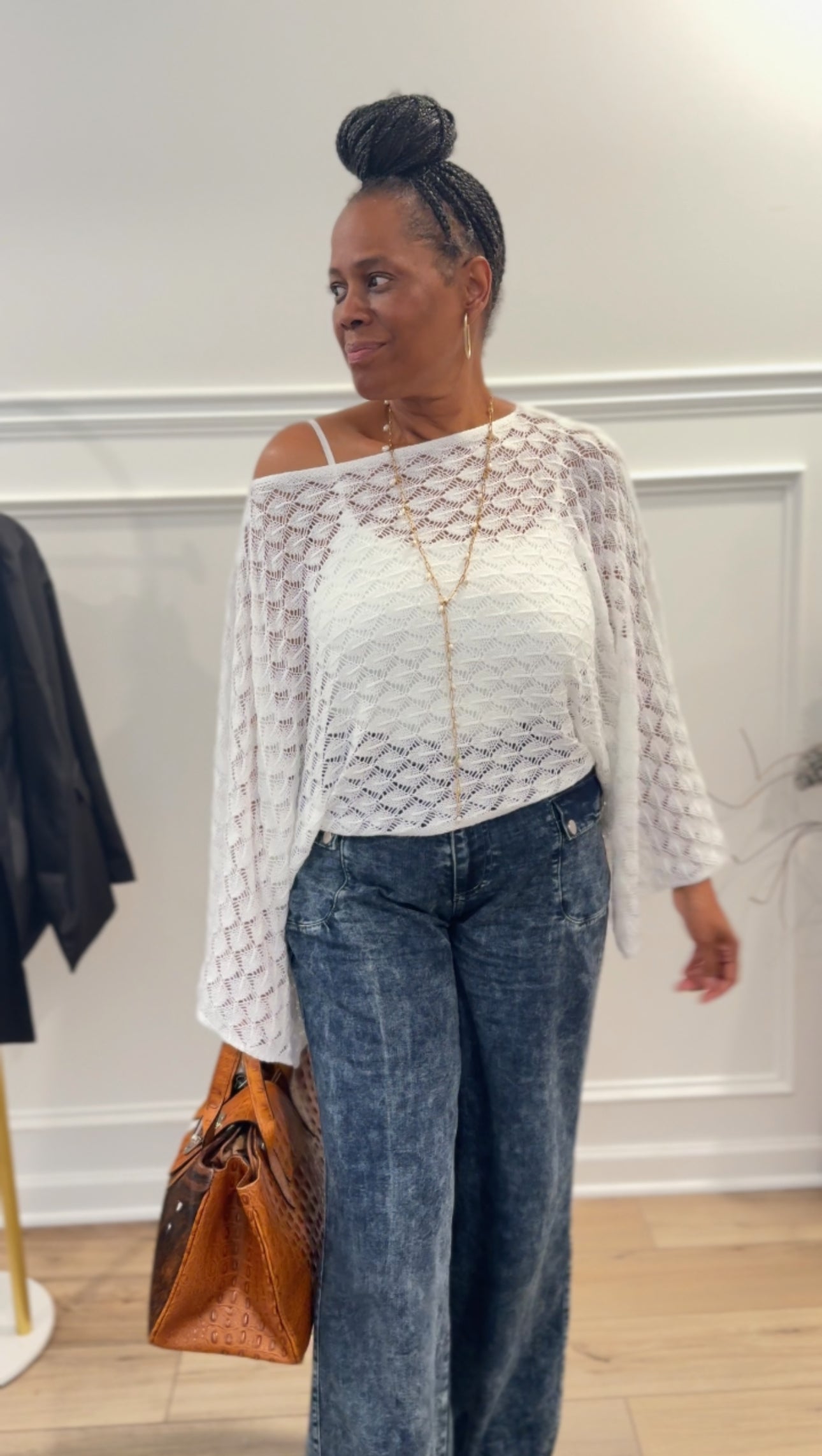 FREE SPIRIT BELL SLEEVE TOP: WHITE / OS
