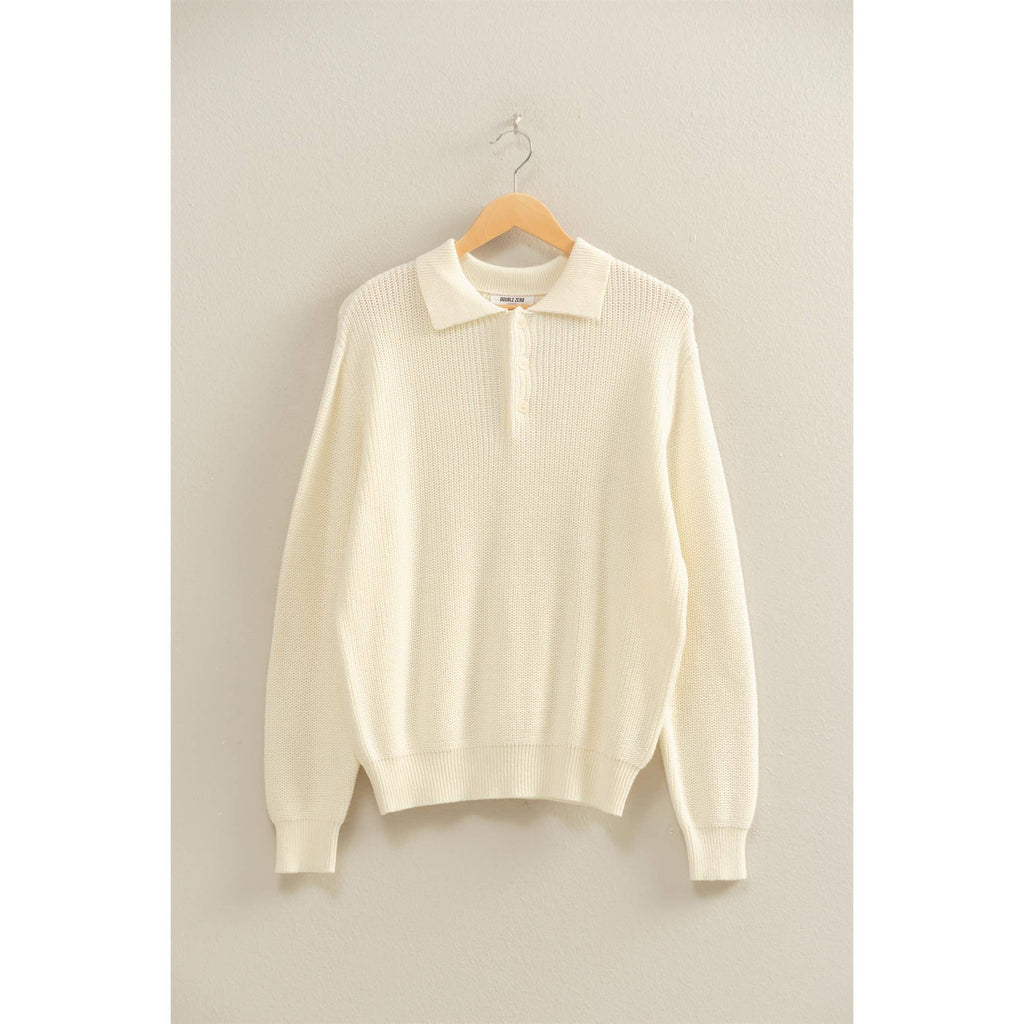 Oversized Collar Sweater: OFF WHITE