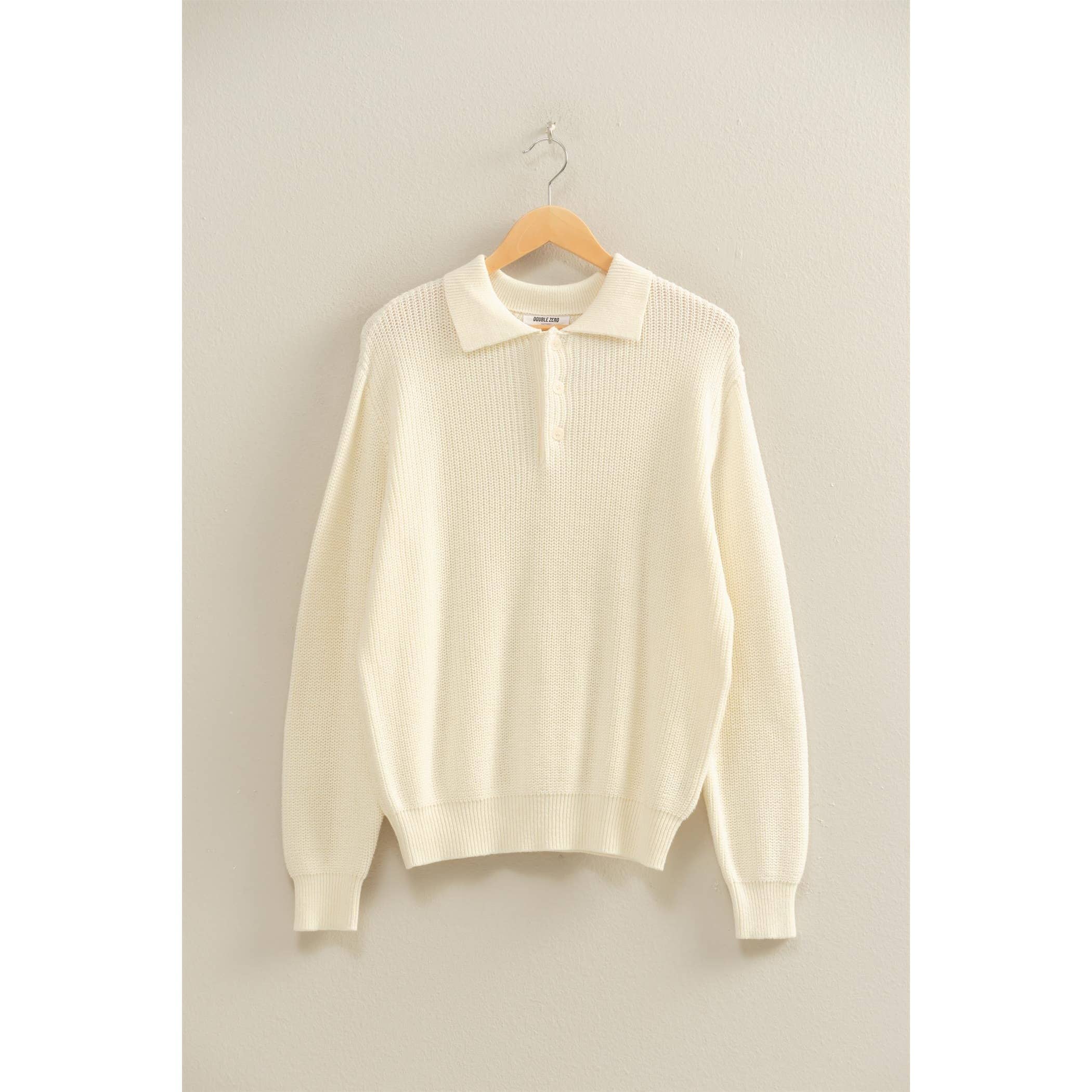 Oversized Collar Sweater: OFF WHITE