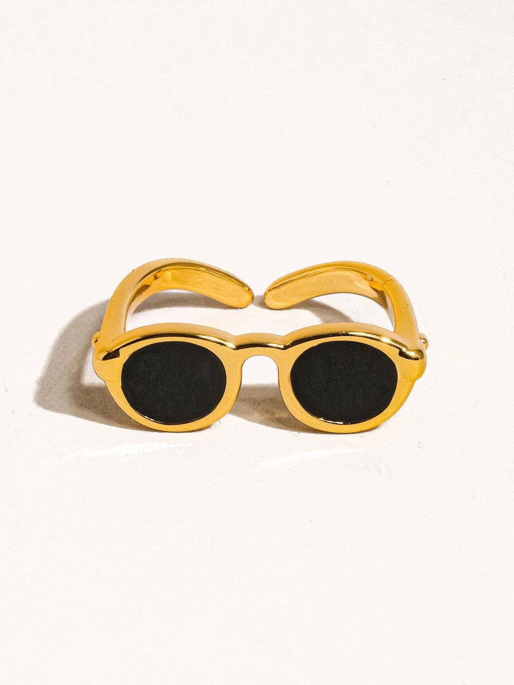 Dean  Gold Sunglasses Adjustable Ring: Black