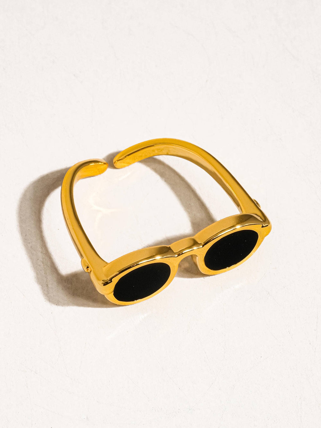 Dean  Gold Sunglasses Adjustable Ring: Black