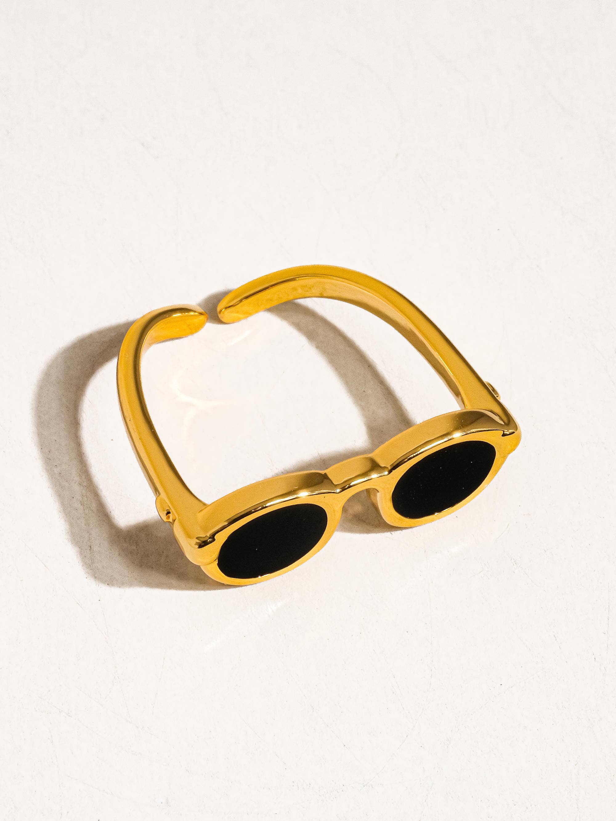 Dean  Gold Sunglasses Adjustable Ring: Black
