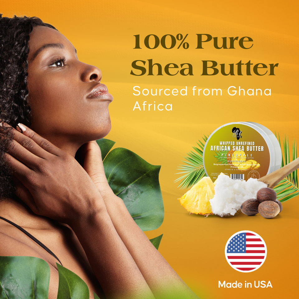 Whipped African Ivory Shea Butter, Pineapple