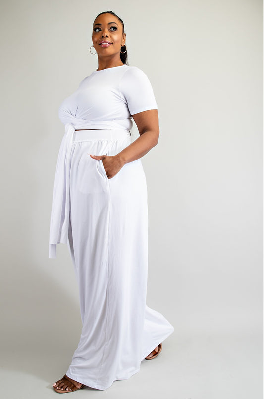 Come Through Pant Set - White